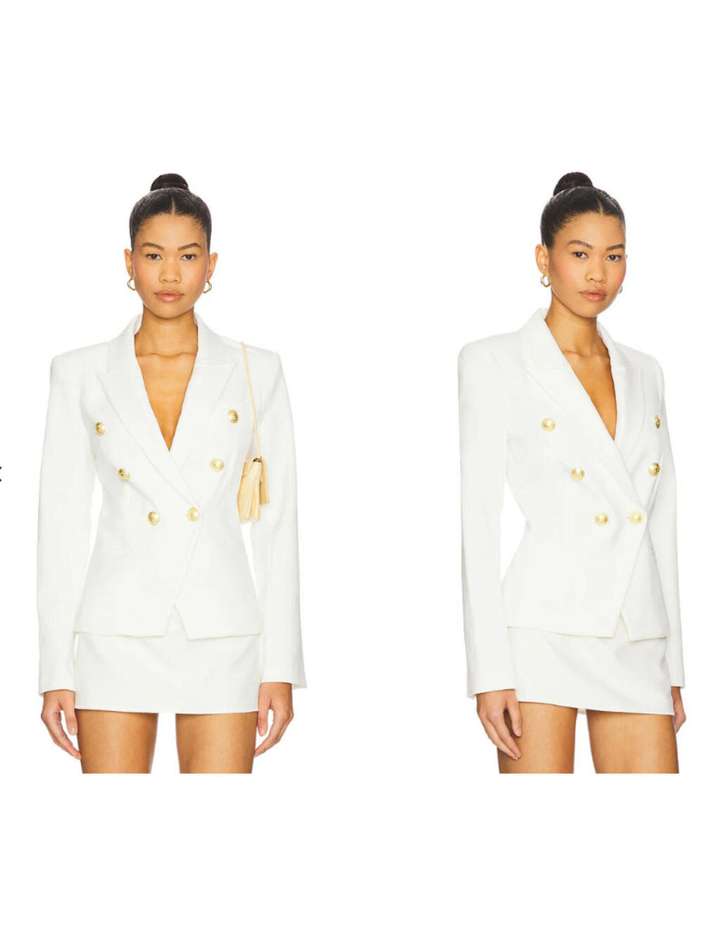 L'Agence  White Marie Blazer gold-tone button size 0 $625 msrp